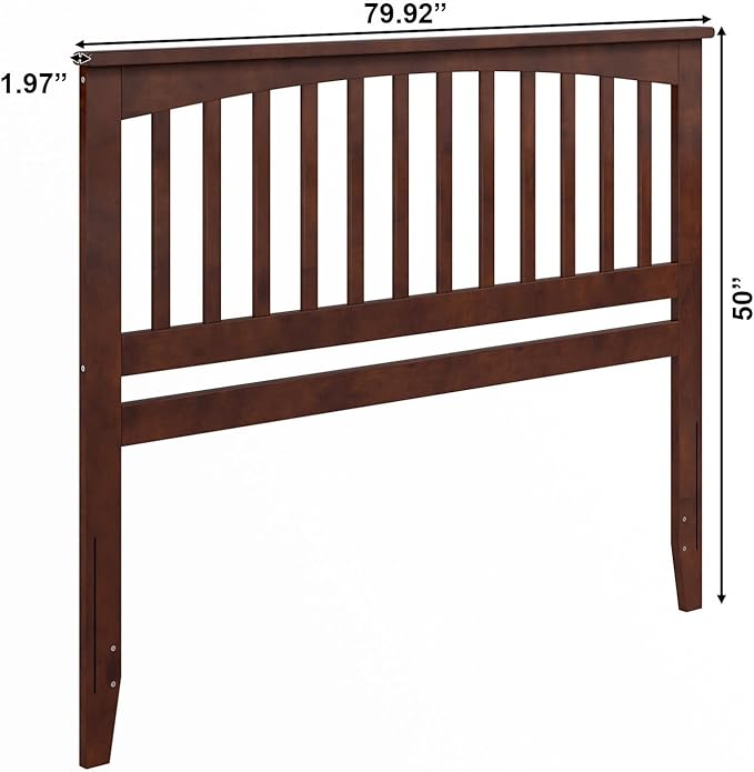 AFI, Mission Queen Solid Wood Headboard with Attachable Charger, Walnut