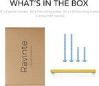 Ravinte 30 Pack 6-1/4 Inch Square Cabinet Handles - Brushed Brass Pulls, Stainless Steel Drawer Pulls, Kitchen Hardware