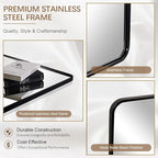 ANDY STAR 36X36 Inch Square Black Bathroom Mirror, Matte Black Vanity Mirrors for Wall, Rounded Square Mirror for Bathroom, Seamless Tube Metal Frame, 1’’ Deep Wall Mounted Vertical/Horizontal
