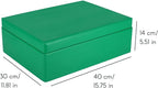 XL Green Wooden Box Storage with Hinged Lid | 15.8 x 11.8 x 5.5 inches (+-0.5) | Gift Box for Tool Dog Shoes Clothes Kitchen Storage Document | Wood Keepsake Chest