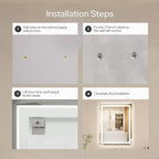 72 x 36 LED Bathroom Mirror with Lights, Lighted Bathroom Vanity Mirror for Wall, Espejos para Baños, Frontlit & Backlit, Anti-Fog, Shatterproof, 3 Adjustable Color Temperatures & Memory Function