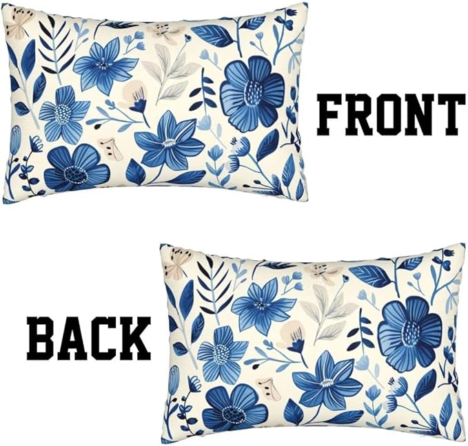 Throw Pillow Covers 16 x 28 Pillow Covers Set of 2 Couch Pillows for Living Room, Blue Throw Pillows with Invisible Zipper, Linen Accent Pillows Decorative Pillows Farmhouse Decor, Scandinavian J334