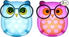 2 PCS Owl LED Plug in Night Light for Kids- Wall Lamp Take Good Care Children Sleep Light Sensor Auto Controlled Nightlights for Baby Nursing (Blue+Pink)