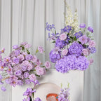 Artificial Flowers Silk Hydrangea Heads with Stems Fake Flowers for Wedding Home Party Shop Baby Shower Decor (Purple)