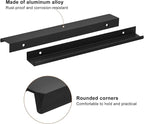 uxcell Cabinet Finger Edge Pull, 8pcs 250mm / 9.84" Aluminum Alloy Back Mount Hidden Cabinet Pulls Concealed Handle for Home Kitchen Drawer Cabinet, Black