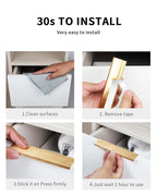 5pack 6 inch self Adhesive Cabinet pulls Adhesive Cabinet Handles Stick on Handles Gold Finger pulls for cabinets Drawer Edge pulls Finger pulls Concealed Drawer Seam Flat
