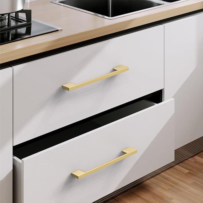 Pack Gold Cabinet Pulls 3.75 Inch Handles - Kitchen Cabinet Hardware - Drawer Pulls