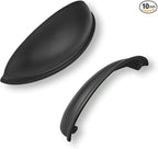 khtumeware 10 Pack 4" Drawer Pulls Matte Black Cabinet Cup Pulls Kitchen Hardware Cabinet Handles Drawer Handles Knobs 4 inch Hole Center