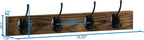 Coat Hooks Wall Mounted, Wooden Hat Rack with 4 Hooks for Entryway, Bathroom,Bedroom(Brown)