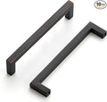 Ravinte 10 Pack Solid Kitchen Cabinet Handles Oil Rubbed Bronze Cabinet Pulls Slim Drawer Pulls with 5 Inch Hole Center Square Bar Kitchen Cabinet Hardware