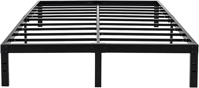 45MinST 14 Inch Reinforced Platform Bed Frame/3500lbs Heavy Duty/Easy Assembly Mattress Foundation/Steel Slat/Noise Free/No Box Spring Needed, Queen