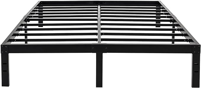 45MinST 14 Inch Reinforced Platform Bed Frame/3500lbs Heavy Duty/Easy Assembly Mattress Foundation/Steel Slat/Noise Free/No Box Spring Needed, California King