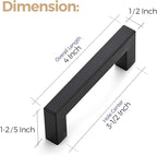 Ravinte 10 Pack 3-1/2 Inch Kitchen Square Cabinet Handles Matte Black Pulls Black Drawer Pulls Kitchen Cabinet Hardware Handles