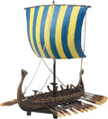 Ebros Gift Scandinavian Viking Norseman Dragon Gokstad Longship Model Ship Boat Resin Sculpture with Display Base Stand War Vessel Battle Ships Prototype Figurine