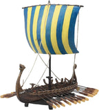 Ebros Gift Scandinavian Viking Norseman Dragon Gokstad Longship Model Ship Boat Resin Sculpture with Display Base Stand War Vessel Battle Ships Prototype Figurine
