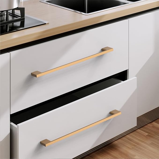 6-Pack Bronze Cabinet Pulls - 12.5 Inch Champagne Handles for Wardrobes & Dressers