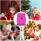Night Light for Kids, Bedside Lamp for Children, Baby Nursery Lamp for Breastfeeding Safe, Break Resistant, Eye Caring, Adjustable Brightness & Color, Touch Control, Child Gift - Medium Bear
