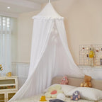 dix-rainbow Princess Decor Canopy for Kids Bed, Soft and Durable Bed Canopy for Girls Room Tent Canopy Dreamy Mosquito Net Bedding, Children Reading Nook Canopies Indoor (White)