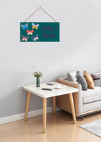 Personalized Sign Fantasy Butterfly Themed For Girls Room Nursery Door Decor,Custom Name Wall Art Decor for Kids Room Decorative Plate for Boys Bedroom