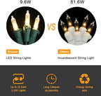 Brizled 4 Pack LED Christmas Lights, 100 LED 33ft Christmas String Lights, 120V UL Certified Connectable Xmas Tree Light Mini Xmas Light for Home Tree Patio Indoor and Outdoor Decorations, Warm White