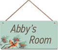 Personalized Sign Birds Wooden Sign For Kids Room Boys Bedroom Door Decor,Custom Name Flowers Wall Art Decor Decorative Plate for Nursery Little Man Cave