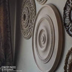 Ekena Millwork CM12BR Bradford Ceiling Medallion, 12 1/2"OD x 3 7/8"ID x 3/4"P (Fits Canopies up to 6 5/8"), Primed