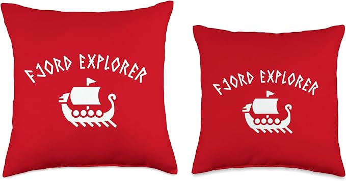 Viking Puns Funny Fjord Explorer Scandinavian Humor Throw Pillow, 16x16, Multicolor