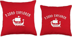 Viking Puns Funny Fjord Explorer Scandinavian Humor Throw Pillow, 18x18, Multicolor