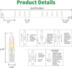 LAMPHOME Super-Bright Extendable Warm White Christmas Lights Decoration 100Lights 19.6ft UL Certified Mini Bulb String Lights Set for Outdoor Christmas Tree Garden Holiday Party Patio Wedding Decor
