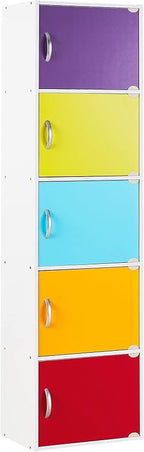 HODEDAH IMPORT Bookcase, Rainbow, 5 Door