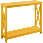 Convenience Concepts Oxford Console Table 39.5" - Sofa Table with Storage Shelf, Transitional Entryway Hall Table for Living Room and Bedroom, Display Foyer Table, Yellow