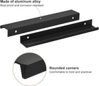 uxcell Cabinet Finger Edge Pull, 3pcs 200mm / 7.87" Aluminum Alloy Back Mount Hidden Cabinet Pulls Concealed Handle for Home Kitchen Drawer Cabinet, Black