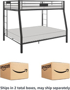Acme Limbra Metal Frame Full XL Over Queen Bunk Bed with Ladder in Sandy Black