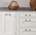 khtumeware 10 Pack 4" Drawer Pulls Polished Nickel Cabinet Cup Pulls Kitchen Hardware Cabinet Handles Drawer Handles Knobs 4 inch Hole Center