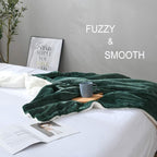 NANPIPER Flannel Blanket Reversible Sherpa Throw Blanket Super Soft Plush Warm Fleece Microfiber for Home/Outdoor/Travel (50"x60",Olive Green)