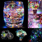 String Lights,LED Copper Wire Lights, Each Set 33ft/10M 100LEDs and 8 Remote Control.AA Battery Powered,Decor Rope Lights for Holiday,Wedding, Parties.（Multicolour）