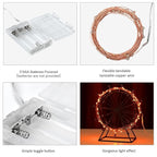 Mini Halloween Fairy Lights, 2 Pack Copper Wire Battery Operated LED String Lights for Bedroom, Christmas, Party, Decoration (5m/16ft Orange)