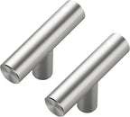30 Pack Brushed Nickel Cabinet Knobs - Kitchen Silver Pulls for Drawer Stainless Steel Dresser Hardware 2in Length Single Hole T Bar, RDT50LS30