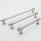 10 Pack 6-1/4" Hole Center(160mm) Brushed Satin Nickel Kitchen Cabinet Handles Knurled Cabinet Pulls Silver Drawer Pulls Kitchen Cabinet Hardware