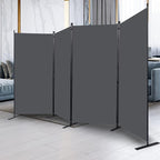 Room Divider, 4 Panel Folding Privacy Screens with Wider Support Feet, 6 Ft Portable Room Partition for Room Separator, 136" W X 71" H,Grey