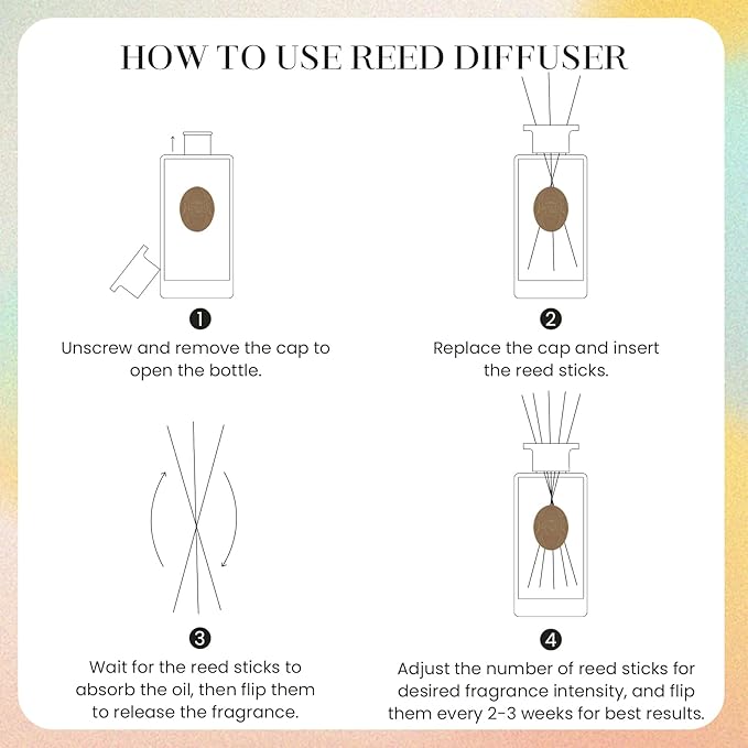 M&SENSE 6.3 oz Large Reed Diffuser Set | Creamy Vanilla Scent Oil Diffuser with Sticks | Hotel Collection Non-Toxic Essential Oil |for Bedroom Bathroom Living Room