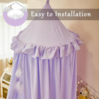 dix-rainbow Princess Decor Canopy for Kids Bed, Soft and Durable Bed Canopy for Girls Room Tent Canopy Dreamy Mosquito Net Bedding, Children Reading Nook Canopies Indoor (Purple)