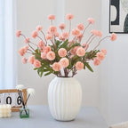 Artificial Flowers for Vases 20.5 Inch 10 Stems， Silk Dried Fake Mums Bouquet Indoor Faux Floral Arrangements for Decoration (Pink)
