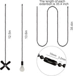 Iceyyyy Ceiling Fan Pull Chains Set Including 4Pcs Beaded Ball Fan Pull Chain Pendant, Extra 8Pcs Beaded and Pull Loop Connectors, 2Pcs 35.4 inches Fan Pull Chain Extension …