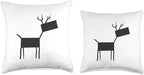 Cute Scandinavian Animals Designs Chic Deer Moose Scandinavian Elk Minimalism Reindeer Throw Pillow, 16x16, Multicolor