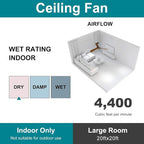 Sofucor Ceiling Fan without Lights, 60 Inch Low Profile Flush Mount Mordern Wood Ceiling Fan with Remote for Indoor Farmhouse Bedroom Living Room Outdoor Patio Porch, Reversible DC Motor, Noiseless