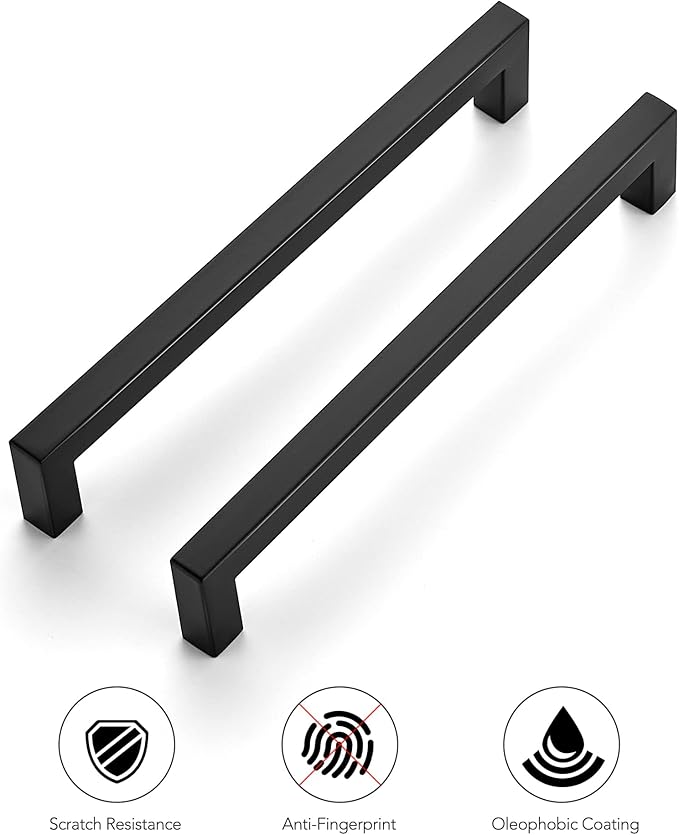 Ravinte 60 Pack 7-1/2 Inch Square Cabinet Handles - Matte Black Pulls for Kitchen Drawers and Cabinets - Hardware for Cupboards
