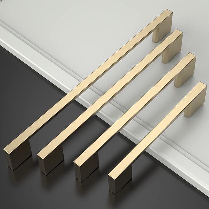 Asidrama 20 Pack 10 Inch(256mm) Brushed Brass Kitchen Cabinet Handles, Cabinet Pulls Kitchen Cabinet Hardware for Cupboard Drawer Pulls