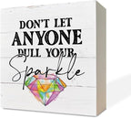 Inspirational Wood Signs - Rustic Home & Office Decor, Kids & Classroom Sparkle Signs