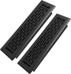 2x12 Inches 2 Pack Heavy Duty Walkable Floor Register - Easy Adjust Air Supply Lever Decorative Floor Vent Covers - Boston Design Vent Covers for Home - Matte Black